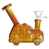 4-1/2" Car Shape Glass Bong – Compact & Stemless Glass Bong Fortune Brown