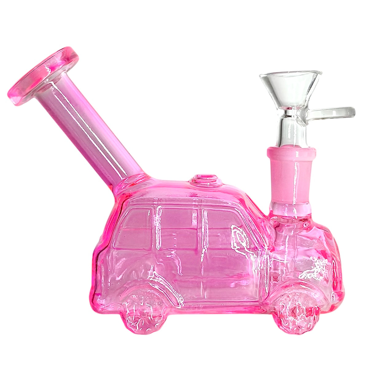 4-1/2" Car Shape Glass Bong – Compact & Stemless Glass Bong Fortune Red