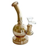 Fortune | 6-3/4" Ball Shape Electroplate Glass Bong – Compact & Stemless Glass Bong Fortune Gold
