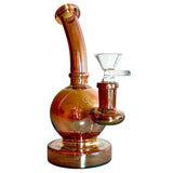 Fortune | 6-3/4" Ball Shape Electroplate Glass Bong – Compact & Stemless Glass Bong Fortune Brown