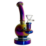 Fortune | 6-3/4" Ball Shape Electroplate Glass Bong – Compact & Stemless Glass Bong Fortune Rainbow