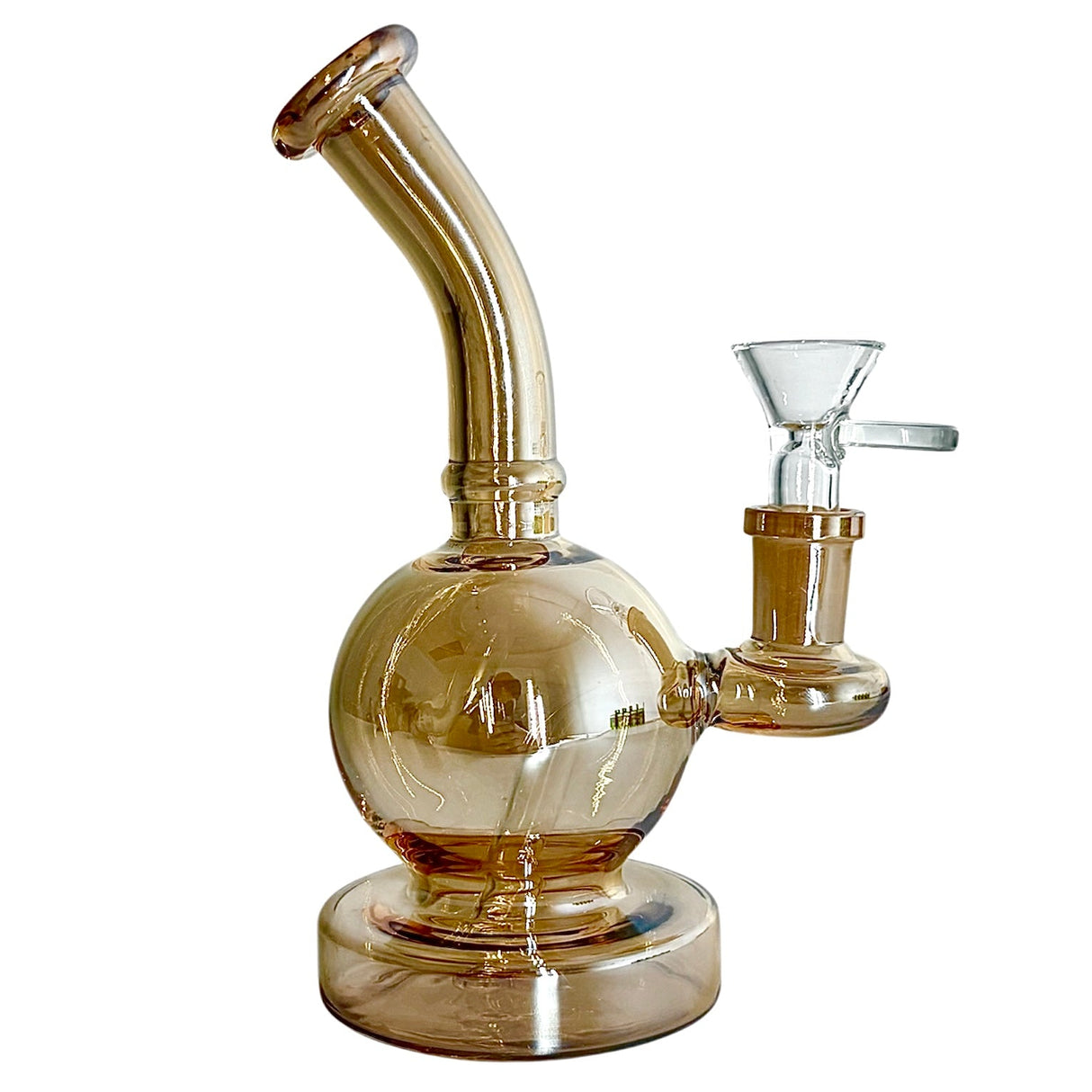 Fortune | 6-3/4" Ball Shape Electroplate Glass Bong – Compact & Stemless Glass Bong Fortune