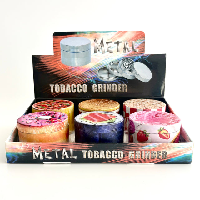 Food Design Grinder 63*44mm 4 Parts-6CT Display Pack Super Supplys Inc