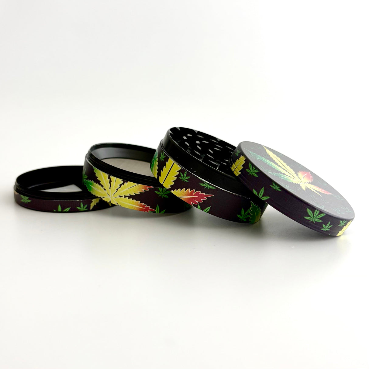 Leaf Design Grinder 63*44mm 4 Parts-6CT Display Pack Super Supplys Inc
