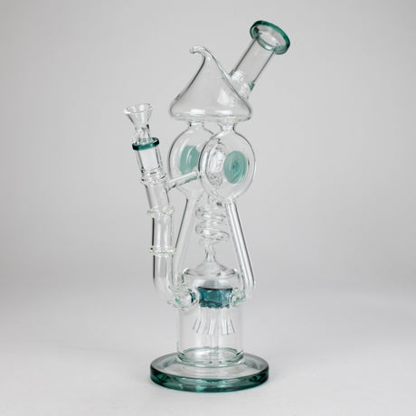 12″ Recycler Glass Bong – 5MM Thick Borosilicate with Coil Tube Design [C1575] Glass Bong Canadian Distributor Teal