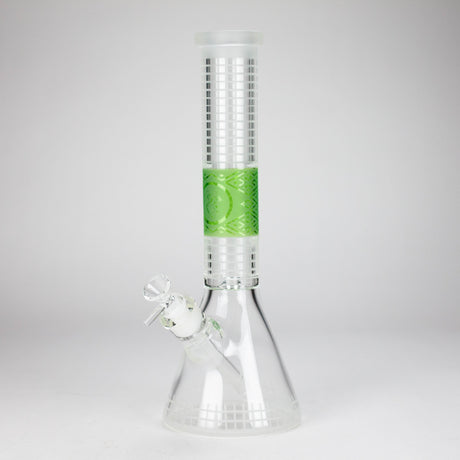 14" Beaker Base Glass Bong [C1035-CC268] Glass Bong Canadian Distributor Slime Green