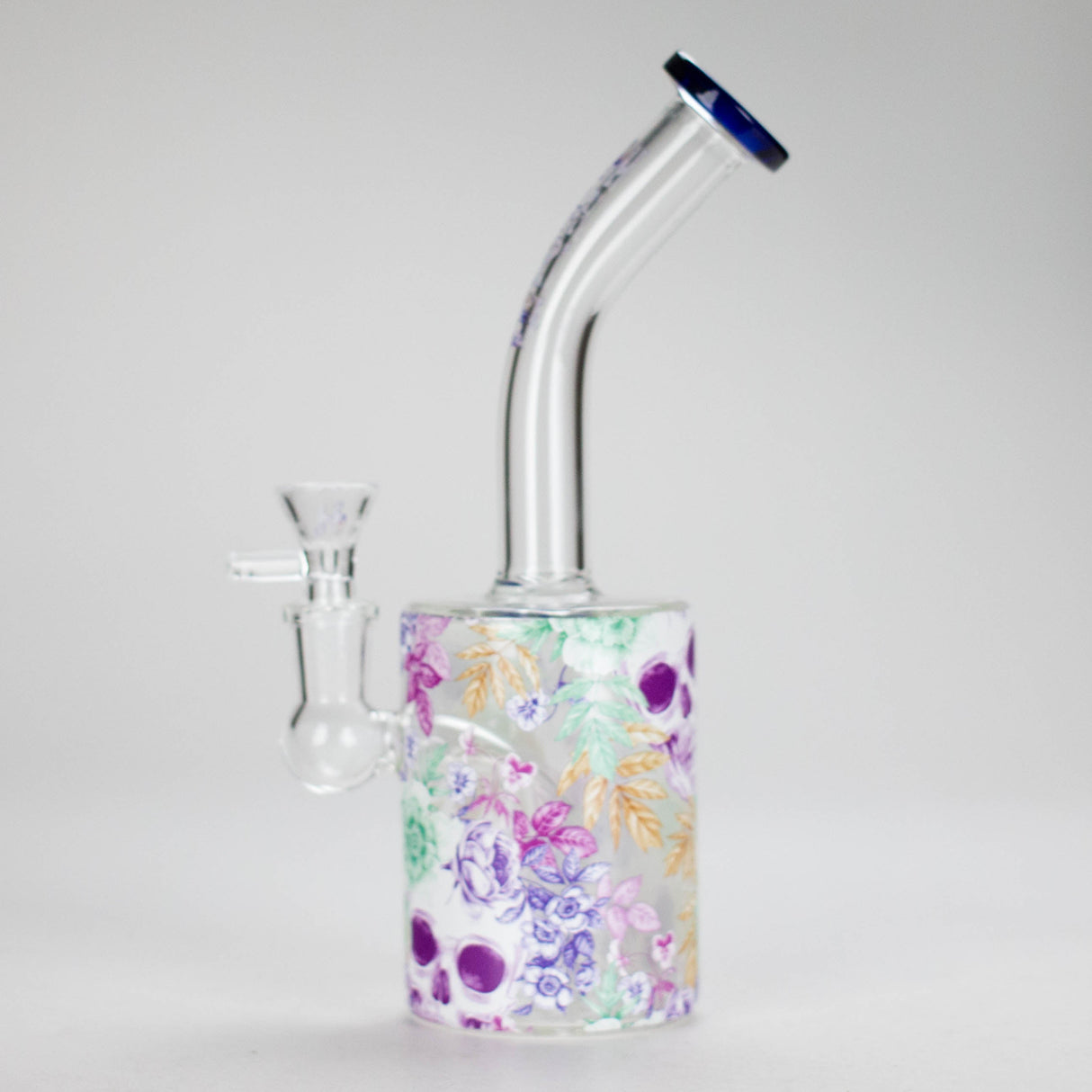 Haze | 9″ Skull Flower Glass Rig – Blue (Mini-M) Glass Bong Canadian Distributor