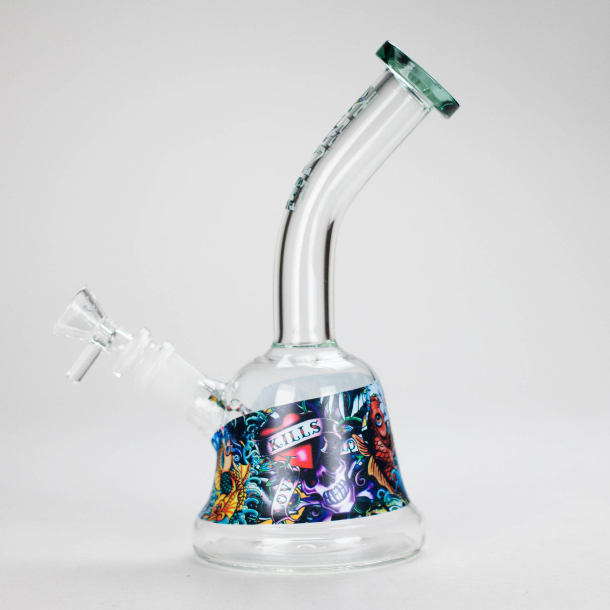 Haze | 8″ Kills Glass Bong – Teal (Mini-N) Glass Bong Canadian Distributor