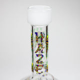 Haze | 9″ Leaves Dome Beaker Glass Bong – White (Mini-O) Glass Bong Canadian Distributor