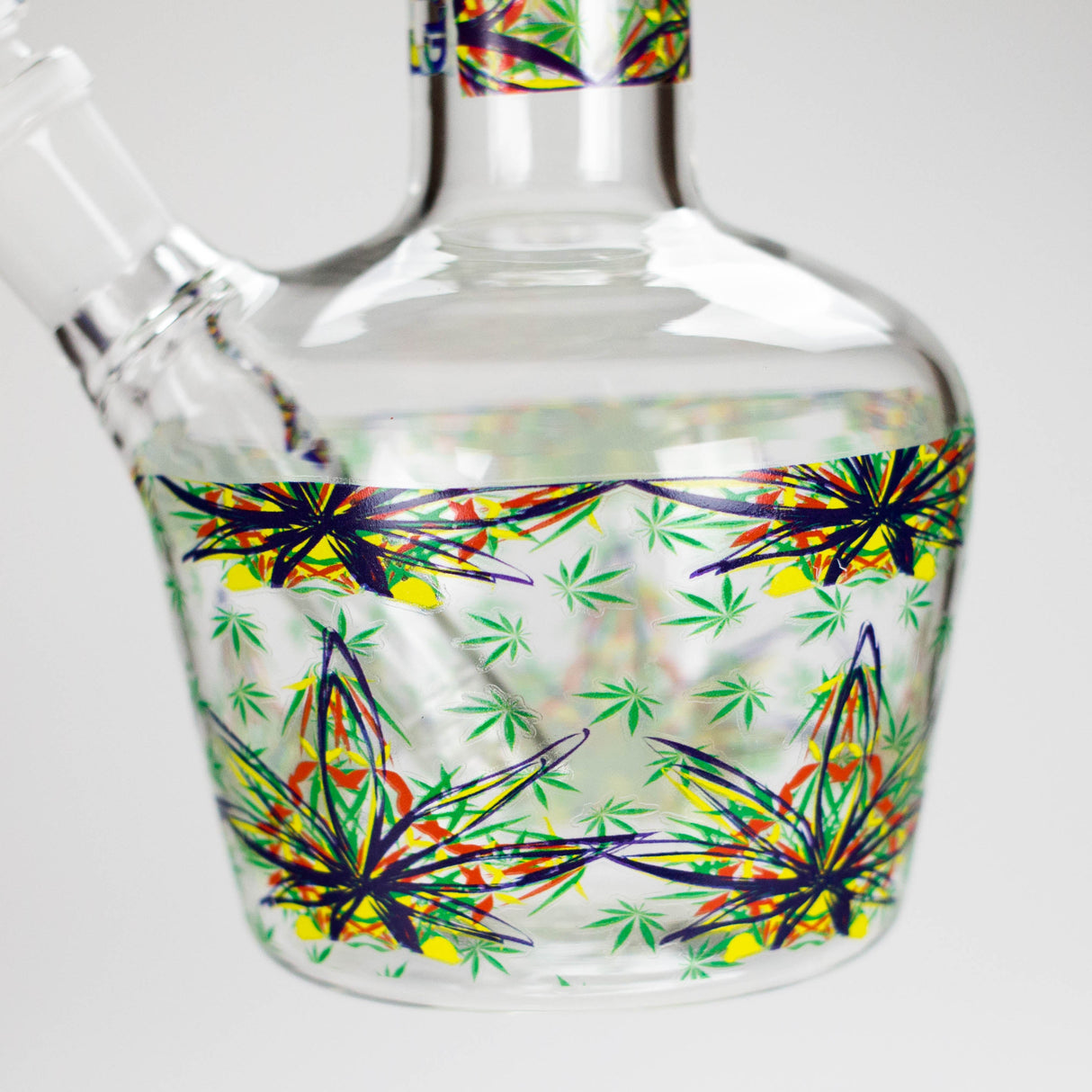 Haze | 9″ Leaves Dome Beaker Glass Bong – White (Mini-O) Glass Bong Canadian Distributor
