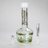 Haze | 9″ Leaves Dome Beaker Glass Bong – White (Mini-O) Glass Bong Canadian Distributor