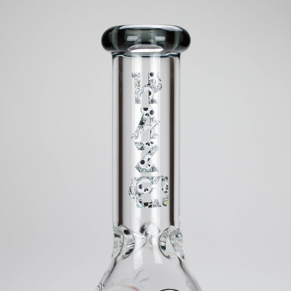 Haze | 9″ Skulls Bubble Glass Bong – Charcoal Black (Mini-P) Glass Bong Canadian Distributor