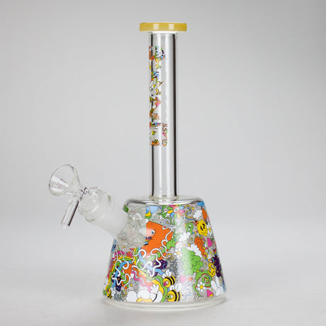 Haze | 9″ Lab Flower Beaker Glass Bong – Jade Yellow (Mini-Q) Glass Bong Canadian Distributor