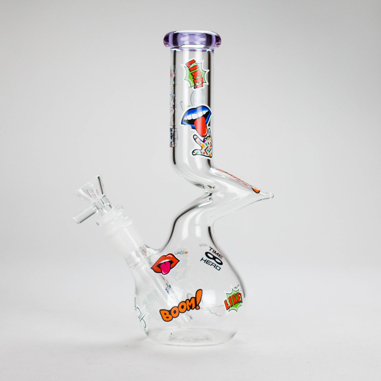 Haze | 9″ Zong Glass Bong with Color Lip – Purple (Mini-W) Glass Bong Canadian Distributor