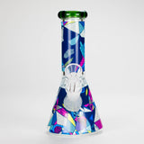 Haze | 8″ Geometric Figure Beaker Glass Bong with Color Lip – Green (Mini-X) Glass Bong Canadian Distributor