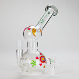 Haze | 4″ Mini Flower Bubble Glass Bong – Charcoal Black (Mini-F) Glass Bong Canadian Distributor