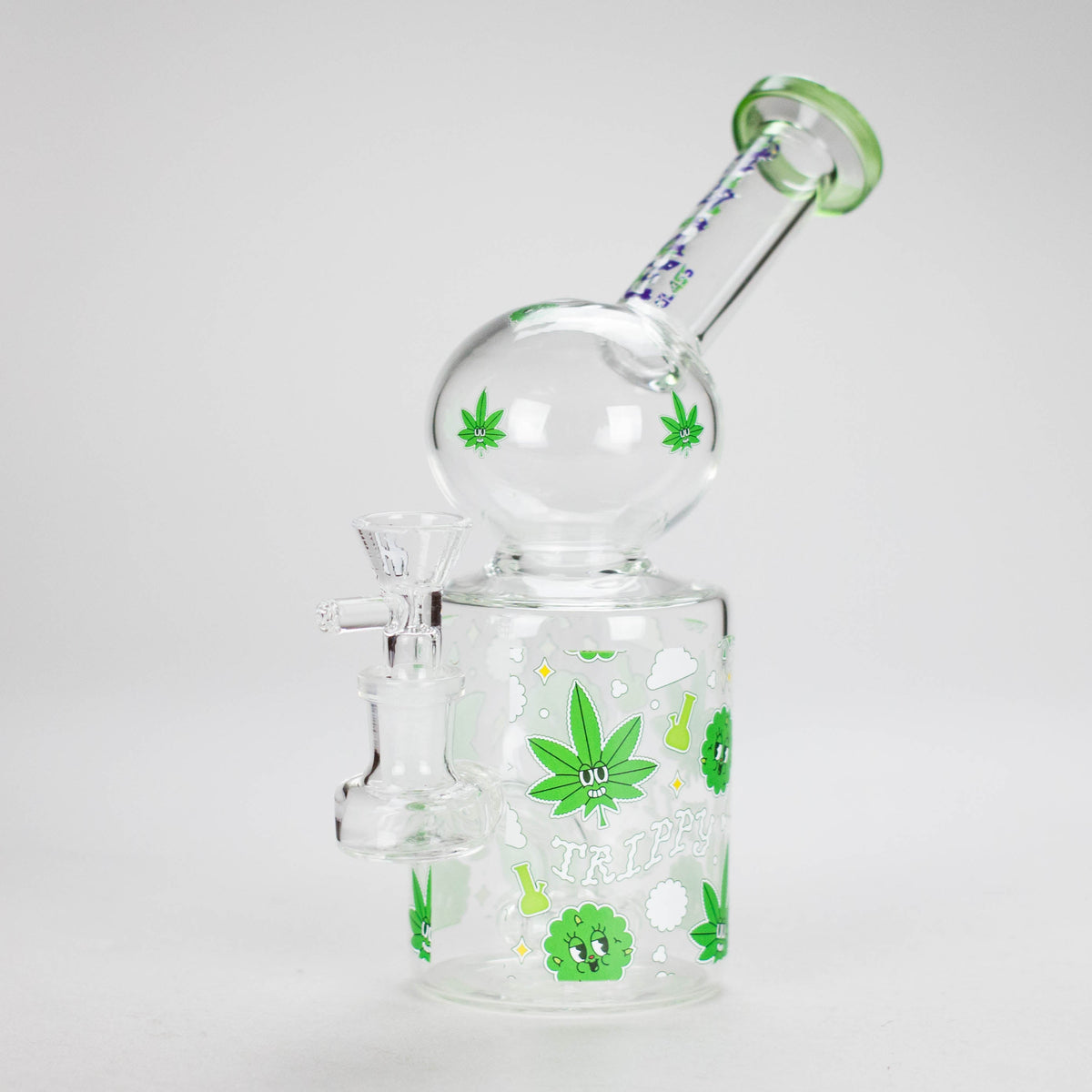 Haze | 8″ Trippy Bubble Dab Rig – Green (Mini-J) – JJ Trading Inc.