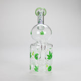 Haze | 8″ Trippy Bubble Dab Rig – Green (Mini-J) Glass Bong Canadian Distributor