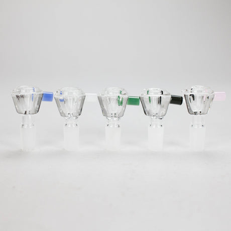Crystal Diamond Bowl with Color Handle – 14mm (BL-CC481) Bowl · Banger · Oil Burner Canadian Distributor
