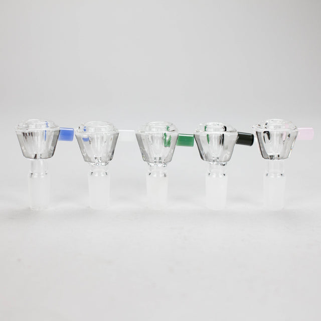 Crystal Diamond Bowl with Color Handle – 14mm (BL-CC481) Bowl · Banger · Oil Burner Canadian Distributor