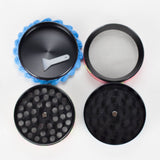 2.5" Cake-Shaped Metal Grinder 4-Layer (Box of 6) Display Pack 777 Smoke