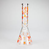 10" Cherry Blossom Glass Beaker Bong – 14mm Bowl Joint Glass Bong 777 Smoke