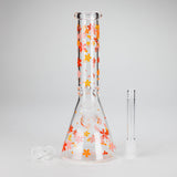 10" Cherry Blossom Glass Beaker Bong – 14mm Bowl Joint Glass Bong 777 Smoke