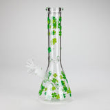 10" Lucky Clover Glass Beaker Bong – 14mm Bowl Joint Glass Bong 777 Smoke