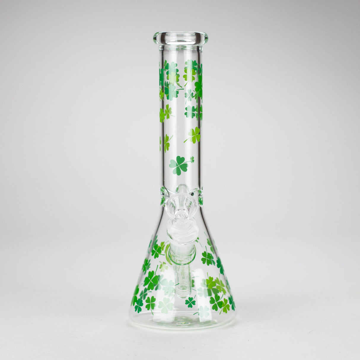 10" Lucky Clover Glass Beaker Bong – 14mm Bowl Joint Glass Bong 777 Smoke