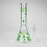 10" Lucky Clover Glass Beaker Bong – 14mm Bowl Joint Glass Bong 777 Smoke