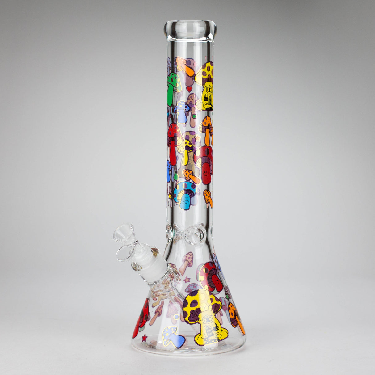 14" Mushroom Design Glass Bong – 7mm Thick with Ice Catcher Glass Bong 777 Smoke