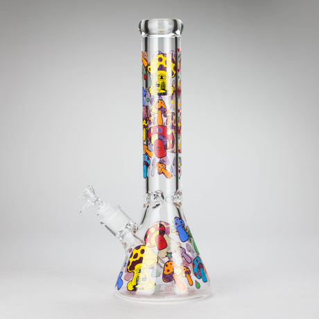 14" Mushroom Design Glass Bong – 7mm Thick with Ice Catcher Glass Bong 777 Smoke
