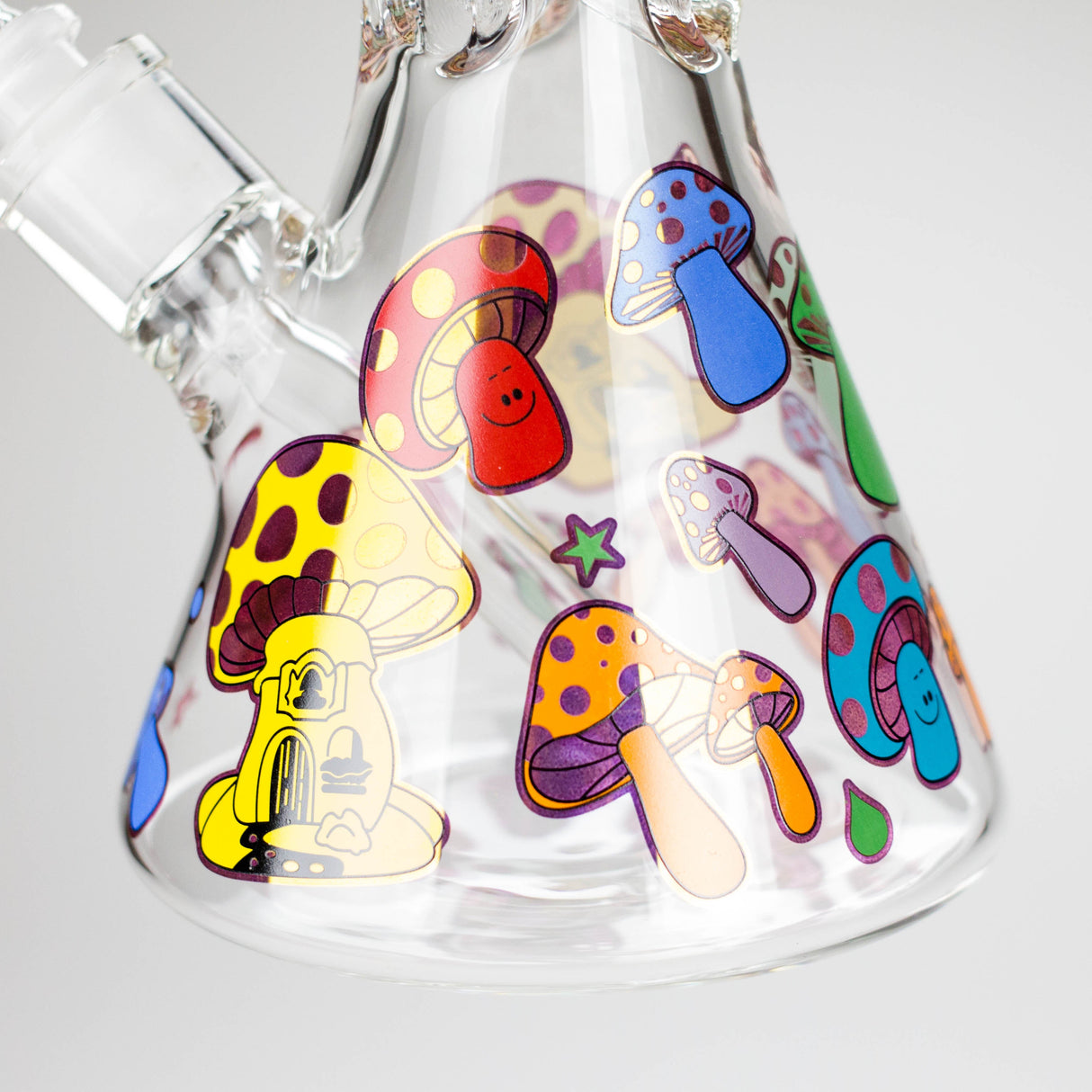 14" Mushroom Design Glass Bong – 7mm Thick with Ice Catcher Glass Bong 777 Smoke