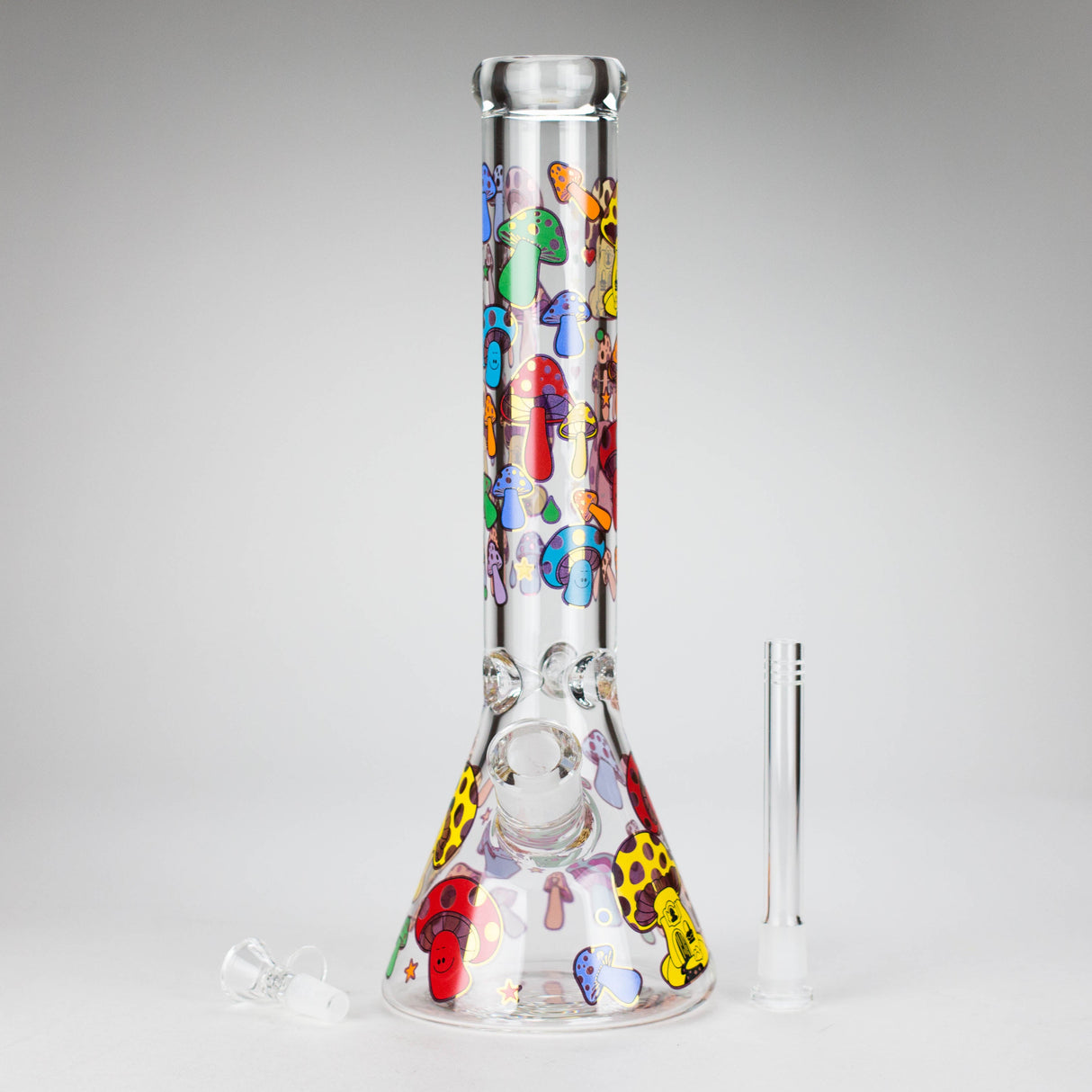 14" Mushroom Design Glass Bong – 7mm Thick with Ice Catcher Glass Bong 777 Smoke