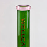 Wellcann | 14" Thickened Base Geometric Gold Beaker Glass Bong-Green Glass Bong Super Supplys Inc