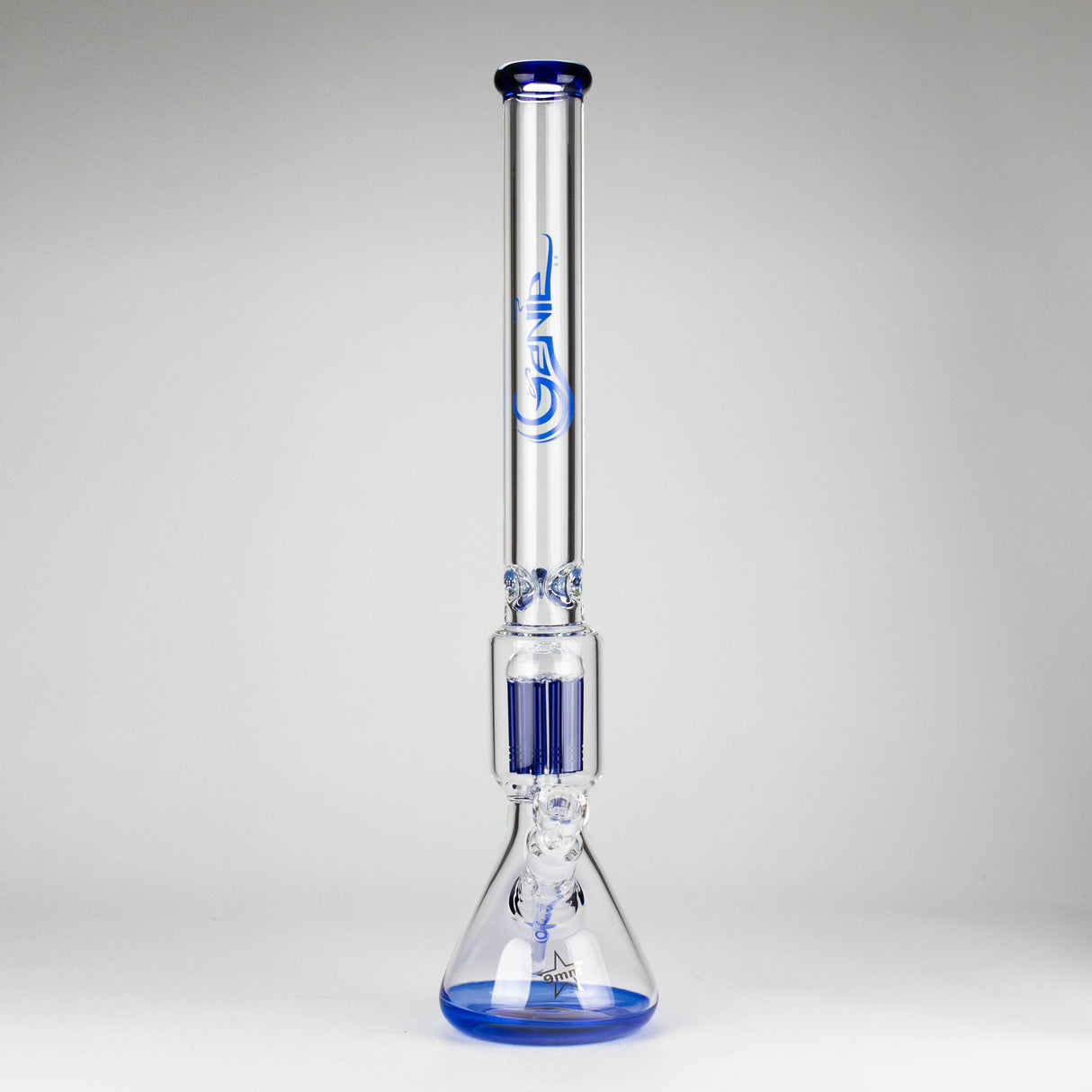 Genie | 24" 12-Arm 9mm Colored Bottom Glass Water Bong [F7-004-1] Glass Bong ONE