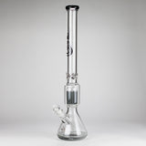 Genie | 24" 12-Arm 9mm Colored Bottom Glass Water Bong [F7-004-1] Glass Bong ONE Light Black (Gray)