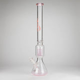 Genie | 24" 12-Arm 9mm Colored Bottom Glass Water Bong [F7-004-1] Glass Bong ONE Pink