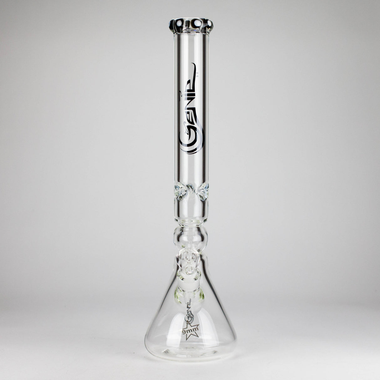 Genie | 19.5" 9mm Curved Shaft Glass Beaker Bong [F7-002-1] Glass Bong ONE