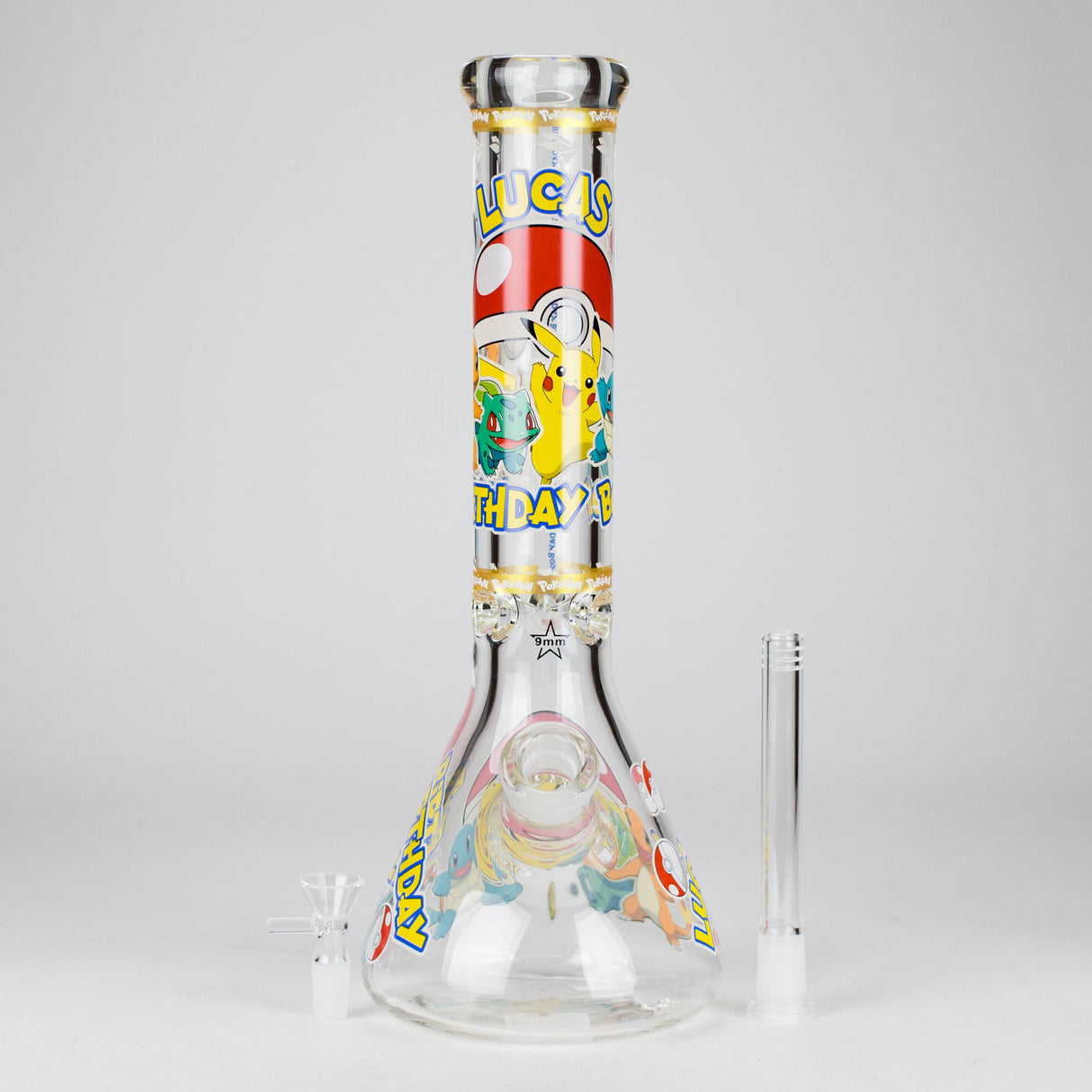 14" PK Cartoon Glow In The Dark 9mm Glass Bong [PIP863] Glass Bong NIBO Distribution