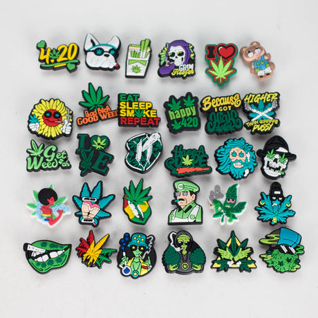 Crossory | Weed Crocs Charms Pack of 30 – Fun Shoe Accessories Toys | Deco Crossory
