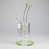 9" Ball Perc Glass Bong – Green with Bent Neck & 14mm Bowl