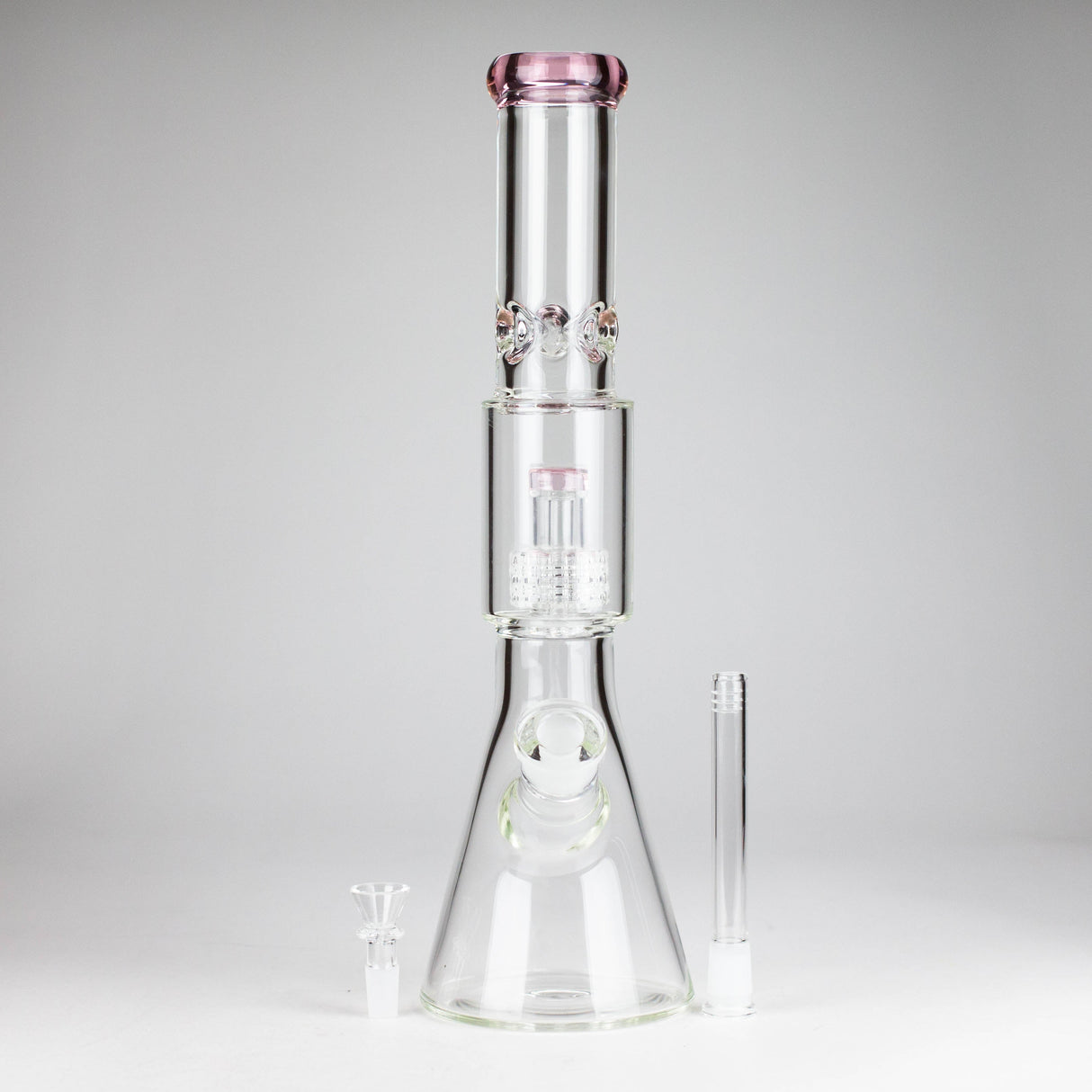 16" 7mm Colored Beaker Bong – Premium Thick Glass with Grid Perc