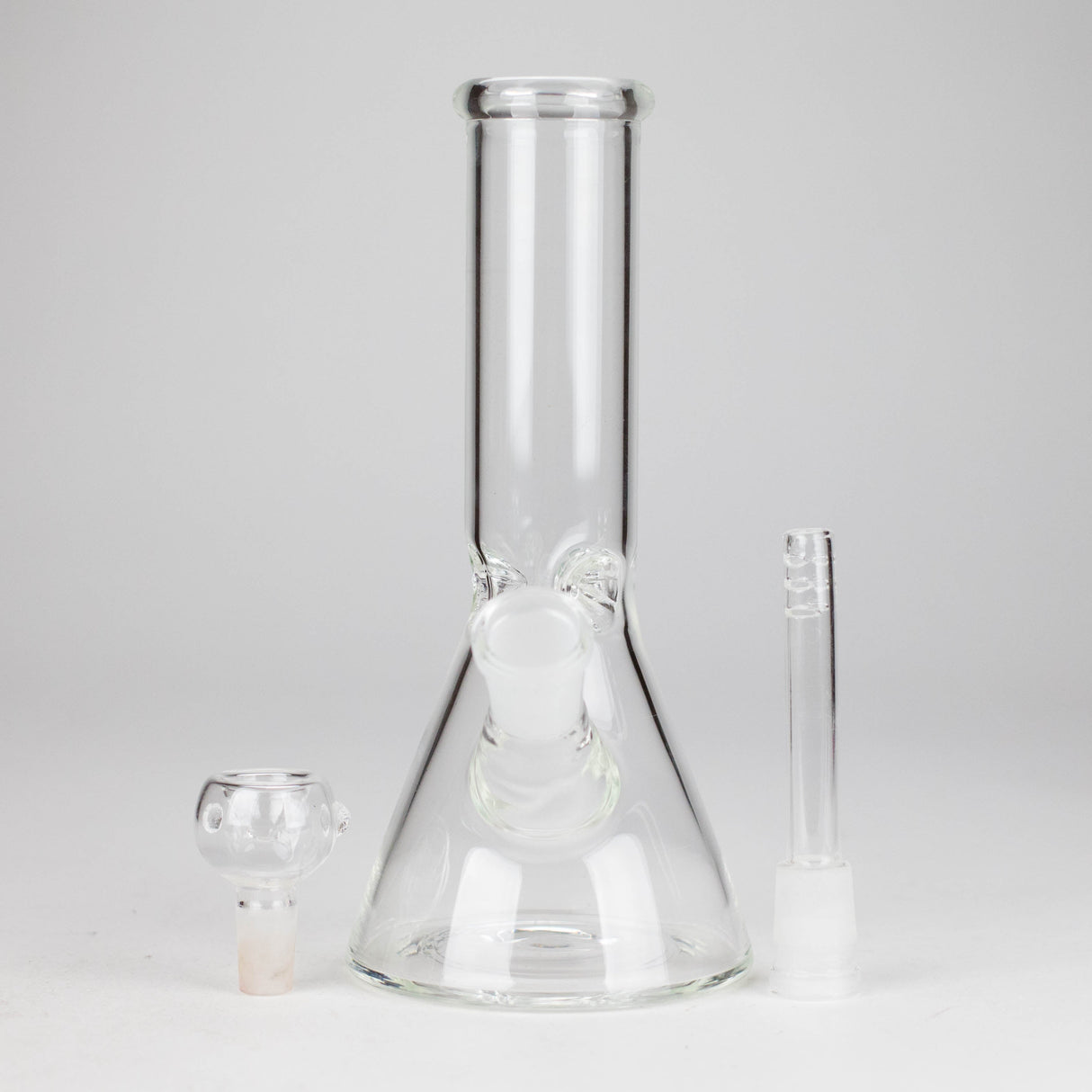 8" Clear Beaker Glass Bong – 4mm Thick Glass Bong HALLO GLASS