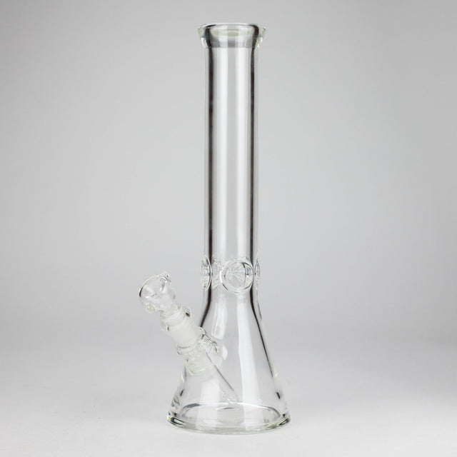 14" Clear Beaker Glass Bong – 7mm Thick Glass Bong HALLO GLASS