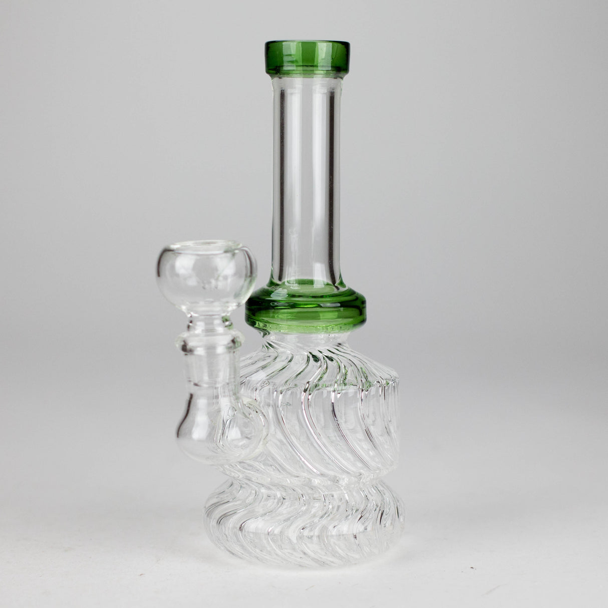 6" Ribbed Base Mini Glass Bong – Compact & Durable (Assorted) Glass Bong HALLO GLASS