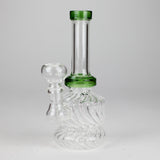 6" Ribbed Base Mini Glass Bong – Compact & Durable (Assorted) Glass Bong HALLO GLASS