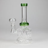 6" Ribbed Base Mini Glass Bong – Compact & Durable (Assorted) Glass Bong HALLO GLASS