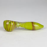 3" Spinal Outside Peanut (Pack of 2pcs) Hand Pipe, Assorted Colors Glass Pipe HALLO GLASS