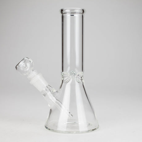 8" Clear Beaker Glass Bong – 4mm Thick Glass Bong HALLO GLASS